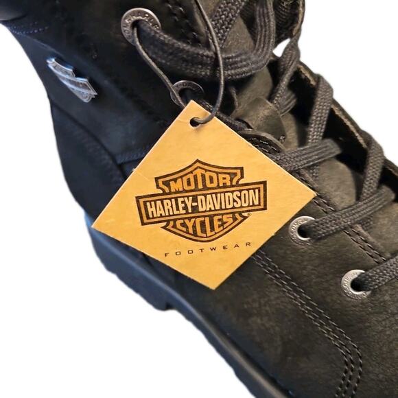 Harley-Davidson Men’s 11.5 Black Leather Riding Boots Steel Toe Waterproof NWT main image 6
